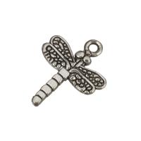 Zinc Alloy Animal Pendants, Dragonfly, antique silver color plated Approx 3mm 