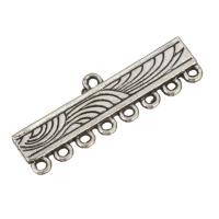 Zinc Alloy Charm Connector, Rectangle, antique silver color plated, 1/8 loop Approx 1mm 