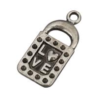 Zinc Alloy Lock Pendants, word love, antique silver color plated Approx 2mm 