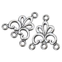 Flower Zinc Alloy Connector, antique silver color plated, 1/3 loop Approx 2mm 
