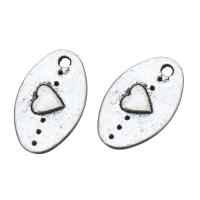Zinc Alloy Flat Oval Pendants, antique silver color plated Approx 1mm 