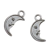 Zinc Alloy Jewelry Pendants, Moon, antique silver color plated Approx 2mm 