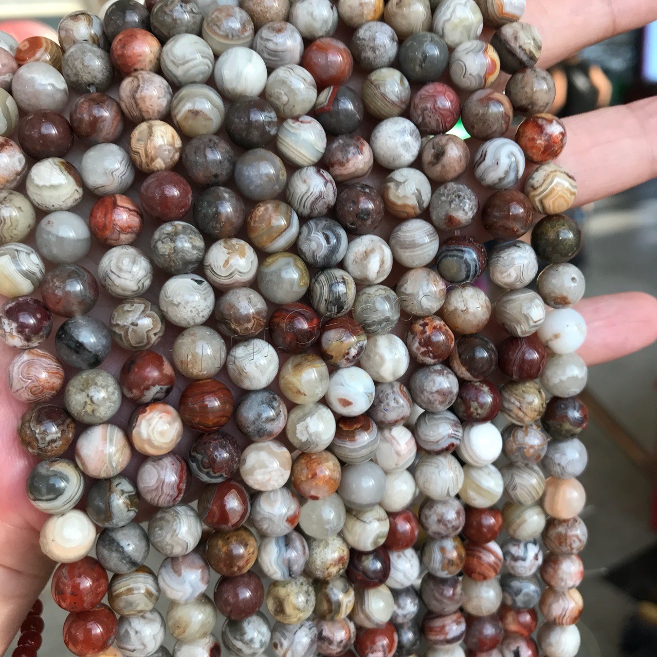 Mexikanischer Achat Perle, verschiedene Größen vorhanden, Länge:ca. 15 ZollInch, verkauft von Strang