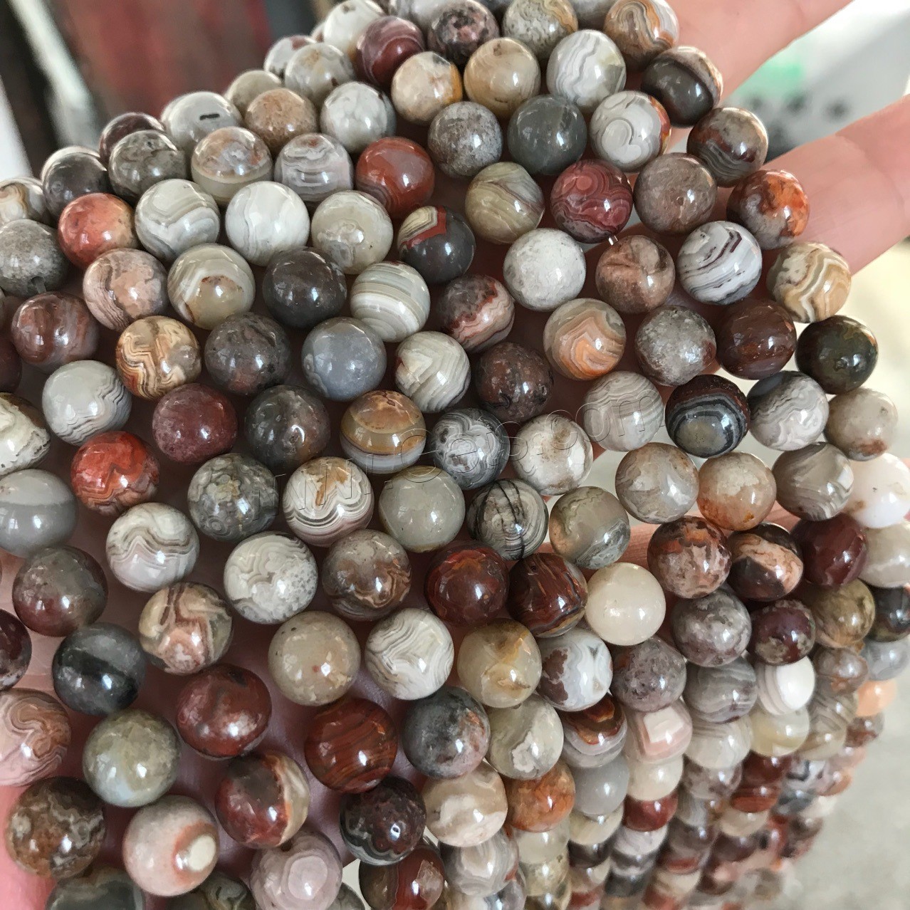 Mexikanischer Achat Perle, verschiedene Größen vorhanden, Länge:ca. 15 ZollInch, verkauft von Strang