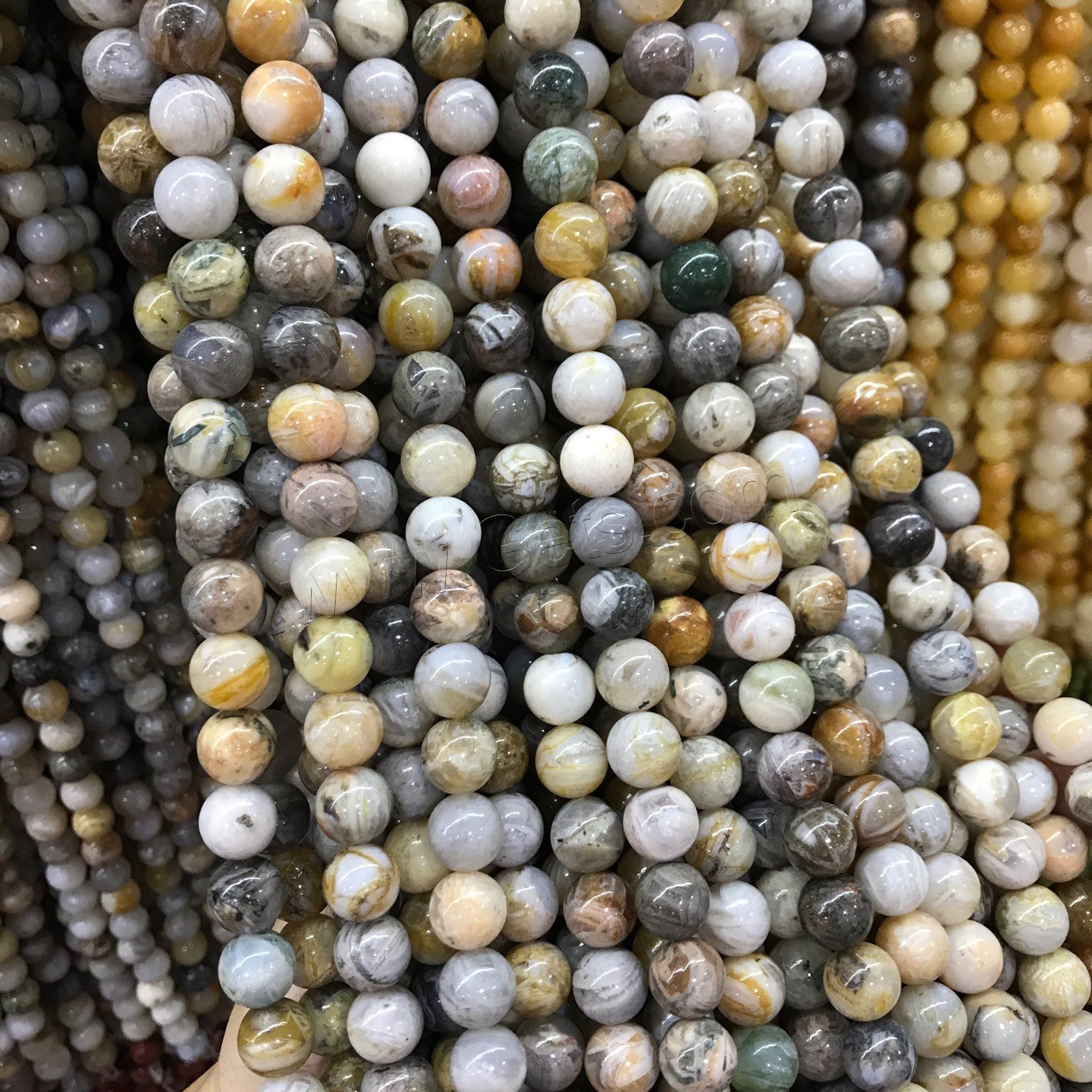 Natürlichen Bambus Achat Perlen, verschiedene Größen vorhanden, Länge:ca. 15 ZollInch, verkauft von Strang