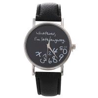 Women Wrist Watch, Leather, with Glass & Zinc Alloy, silver color plated, for woman Approx 9.4 Inch 