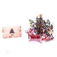 Papier 3D Grußkarte, Weihnachtsbaum, handgemacht, mit Umschlag & 3D-Effekt & hohl, 145x170mm, verkauft von PC