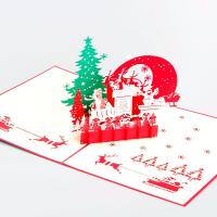 Papier 3D Grußkarte, Weihnachtsbaum, handgemacht, mit Umschlag & 3D-Effekt & hohl, 150x200mm, verkauft von PC