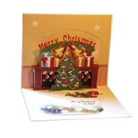 Papier 3D Grußkarte, Weihnachtsbaum, handgemacht, mit Umschlag & 3D-Effekt & hohl, 150x155mm, verkauft von PC