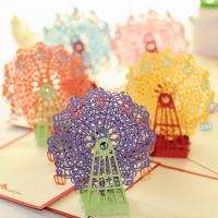 Paper 3D Greeting Card, Ferris Wheel, handmade, with envelope & 3D effect & hollow 