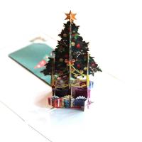 бумага 3D открытка, Рождественская елка, Связанный вручную, с конвертом & 3D-эффект продается PC
