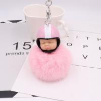 Plush Key Chain, with Soft PVC & Iron, silver color plated 80mm 