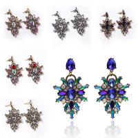 Zinc Alloy Drop Earring, with Crystal, plated, for woman & faceted & with rhinestone 