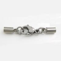 Stainless Steel Lobster Claw Cord Clasp, with end cap, original color, 3mm Approx 2.5mm 