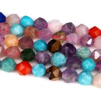 Gemischte Edelstein Perlen, facettierte, 10x10mm, Bohrung:ca. 1mm, ca. 38PCs/Strang, verkauft von Strang