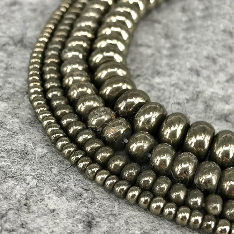 Golden Pyrite Beads, Flat Round, different size for choice, Hole:Approx 1mm, Sold By Strand