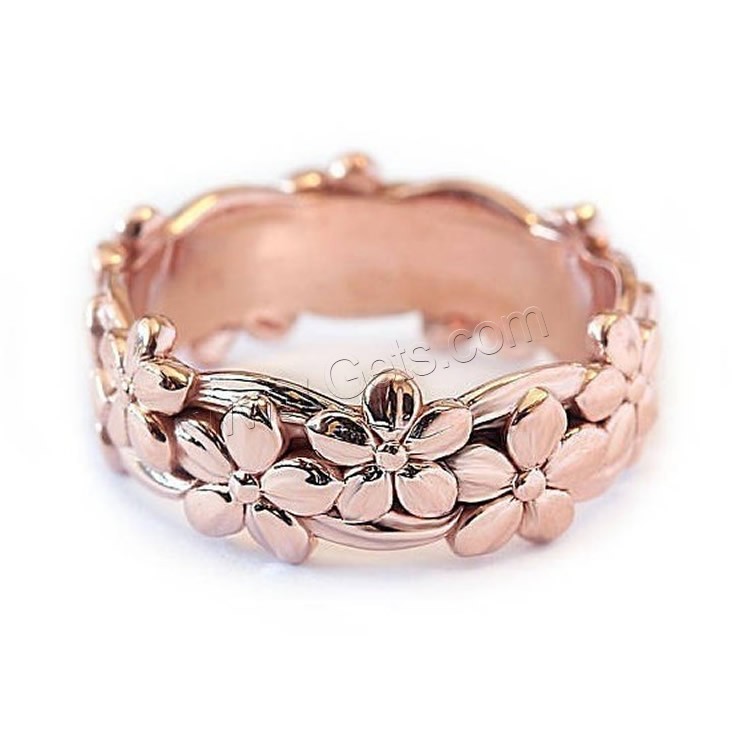Zinc Alloy Finger Ring, Rose, rose gold color plated, different size for choice & for woman, Sold By PC