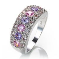 Rhinestone Zinc Alloy Finger Ring, silver color plated & for woman & with rhinestone 
