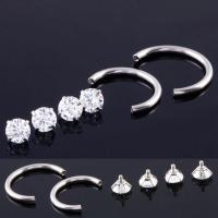 Stainless Steel Nose Piercing Jewelry, Unisex & with cubic zirconia, 8-12mm [