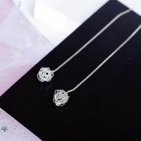 Sterling Silver Thread Through Earrings, 925 Sterling Silver, for woman & hollow 80mm 