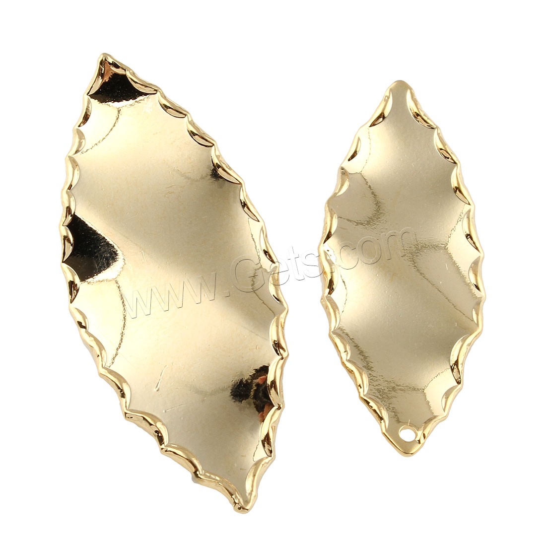 Brass Leaf Pendants, real gold plated, different size for choice, nickel, lead & cadmium free, Hole:Approx 1.5-2mm, Sold By PC