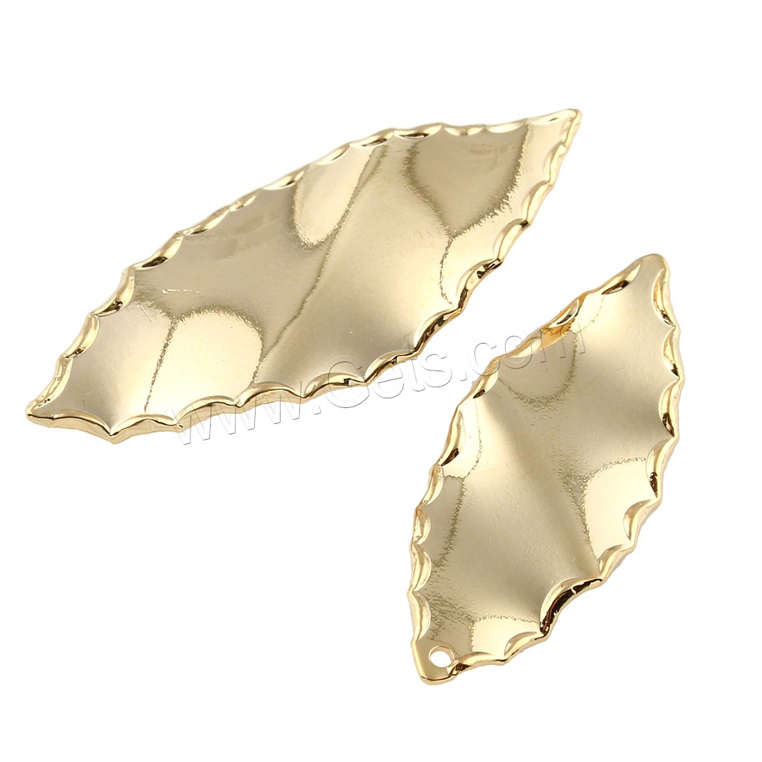 Brass Leaf Pendants, real gold plated, different size for choice, nickel, lead & cadmium free, Hole:Approx 1.5-2mm, Sold By PC