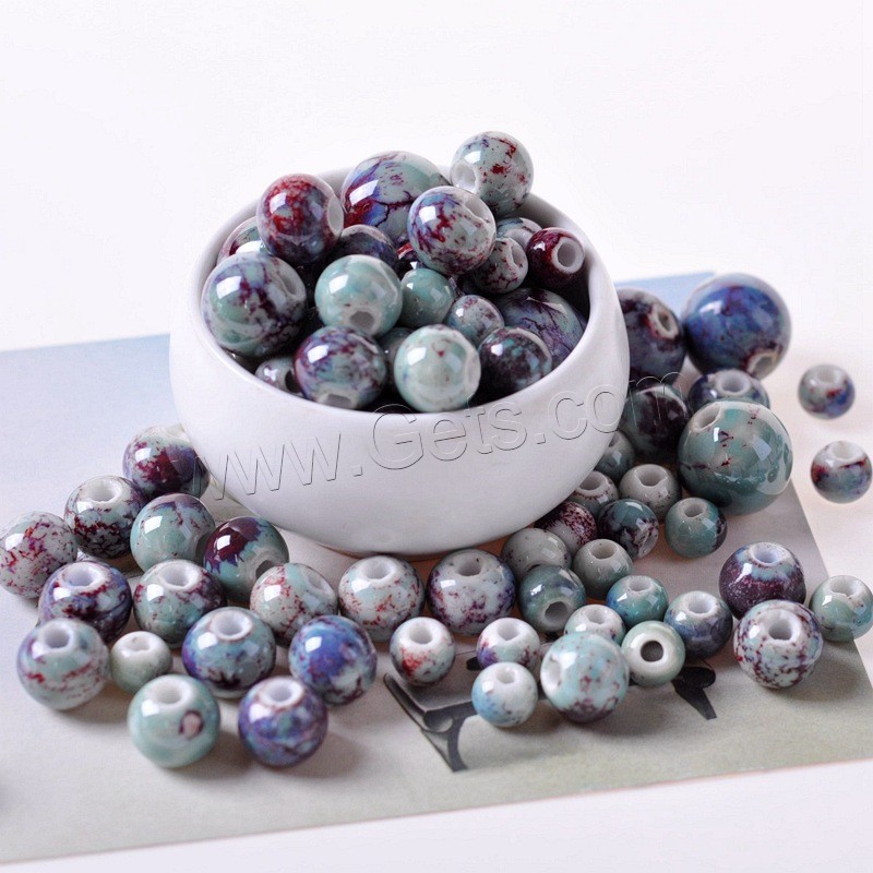Porcelain Beads, Drum, different size for choice, Hole:Approx 2mm, 50PCs/Bag, Sold By Bag