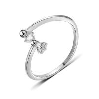 Cubic Zircon Brass Finger Ring, platinum plated, with cubic zirconia, 2mm,7mm, US Ring 