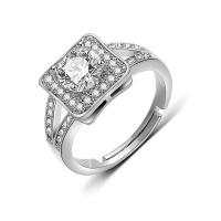 Cubic Zircon Brass Finger Ring, platinum plated, with cubic zirconia, 8mm,11mm, US Ring 