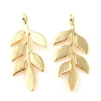 Brass Leaf Pendants, Branch, real gold plated, nickel, lead & cadmium free Approx 1.5mm 