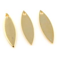 Латунный лист подвески, Латунь, Листок, плакированный настоящим золотом, не содержит никель, свинец отверстие:Приблизительно 1mm, продается PC