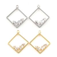 Cubic Zirconia Brass Pendants, plated, with cubic zirconia nickel, lead & cadmium free Approx 1.5mm 