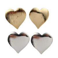 Brass Earring Drop Component, Flat Heart, plated, brushed nickel, lead & cadmium free Approx 2mm 