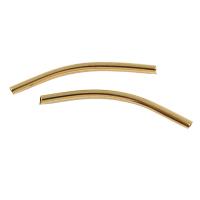Brass Curved Tube Beads, real gold plated, nickel, lead & cadmium free Approx 2mm 