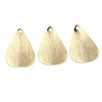 Brass Jewelry Pendants, Teardrop, real gold plated, brushed, nickel, lead & cadmium free Approx 1.5mm 