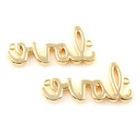 Letter Brass Pendants, Alphabet Letter, real gold plated, nickel, lead & cadmium free Approx 2mm 