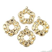 Brass Flower Pendants, real gold plated, hollow, nickel, lead & cadmium free Approx 2.5mm 