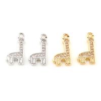 Animal Brass Pendants, Giraffe, plated, micro pave cubic zirconia nickel, lead & cadmium free Approx 3mm 