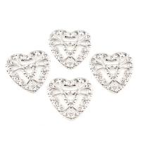Brass Heart Pendants, Flat Heart, platinum plated, nickel, lead & cadmium free Approx 4mm 