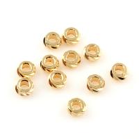 Weinlese Messing Perlen, Kreisring, vergoldet, frei von Nickel, Blei & Kadmium, 4x4x2mm, Bohrung:ca. 4mm, verkauft von PC