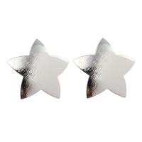 Brass Earring Drop Component, Star, platinum plated, brushed, nickel, lead & cadmium free Approx 5mm 