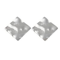 Brass Earring Drop Component, Squaredelle, platinum plated, nickel, lead & cadmium free Approx 5mm 