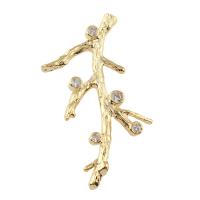 Cubic Zirconia Micro Pave Brass Pendant, Branch, real gold plated, micro pave cubic zirconia, nickel, lead & cadmium free Approx 1-2mm 