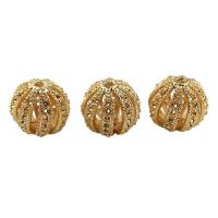 Hollow Brass Beads, real gold plated, nickel, lead & cadmium free Approx 3mm 