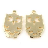 Animal Brass Pendants, Owl, real gold plated, nickel, lead & cadmium free Approx 1mm 