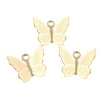 Латунные Подвески в форме животного, Латунь, бабочка, плакированный настоящим золотом, не содержит никель, свинец отверстие:Приблизительно 1mm, продается PC