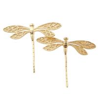 Animal Brass Pendants, Dragonfly, real gold plated, nickel, lead & cadmium free Approx 3mm 