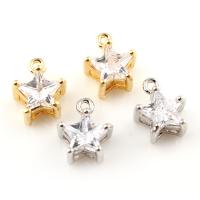 Brass Star Pendants, plated, with cubic zirconia nickel, lead & cadmium free Approx 1.5mm 