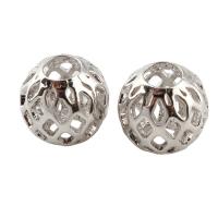 Hollow Brass Beads, platinum plated, nickel, lead & cadmium free Approx 3mm 