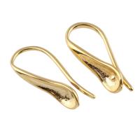 Brass Hook Earwire, real gold plated, nickel, lead & cadmium free 